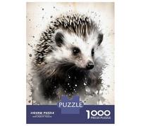 Jigsaw Puzzles 1000 Piece for Adults Hedgehog Beauty Watercolor Teenager Puzzles Relax Games Presents for Women Gifts for Friends And Family 52x38cm/1000pcs