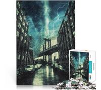 Jigsaw Puzzles 1000 Piece for Adults Horror New York Travel Made of cardboard for and 14 years and over Home Educational Games DIY Toys Great gifts and toys。size:38x52cm/14.96x20.47inch