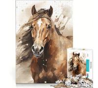 Jigsaw Puzzles 1000 Piece for Adults Horse Art Hands-on Game Fun Activities at Home Beautiful Design Game 38x26cm