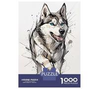 Jigsaw Puzzles 1000 Piece for Adults Husky with Blue Eyes Jigsaw for Adults Hands-on Game Wall Decoration Great Gift for Gaming 38x26cm/1000pcs