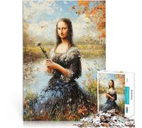 Jigsaw Puzzles 1000 Piece for Adults Impressionist Inspired Mona Lisa Lustige Spiele einzigartiges Herausforderungsspiel75x50cm