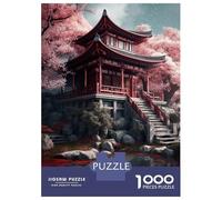 Jigsaw Puzzles 1000 Piece for Adults Japanese Architecture Puzzle for Adults Family Games Enhance Memory Educational Challenge 52x38cm/1000pcs