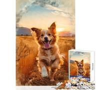 Jigsaw Puzzles 1000 Piece for Adults Joyful Bound Through Golden Fields Jigsaw 1000 Pieces Family Games Great Gifts for Games Home Art Decor (38x26cm)