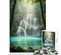 Jigsaw Puzzles 1000 Piece for Adults Jungle Waterfall Anti-Stress Toys Birthday Gift Brain Teaser Game Every Piece Is Unique - (Size 38x26cm)