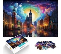Jigsaw Puzzles 1000 Piece for Adults Krakow s Old Town Cartoon Jigsaw Puzzle Staycation Kill time 10.27 in x 14.96 in for teenager Age 14+
