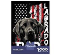 Jigsaw Puzzles 1000 Piece for Adults Labrador Dad American Flag Adult Puzzles Relaxing Games Analysis And Logic Great Gift for Gaming 70x50cm/1000pcs
