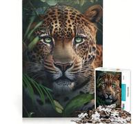 Jigsaw Puzzles 1000 Piece for Adults Leopard Generative AI Impossible Game Parent-child Interaction Wishlist with Santa Claus 50x75cm