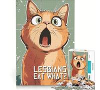 Jigsaw Puzzles 1000 Piece for Adults Lesbians Eat What CatShock Hands-on Game Fun Activities at Home Beautiful Design Game 38x26cm