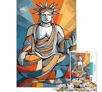 Jigsaw Puzzles 1000 Piece for Adults Liberty Sitting Buddah Art Challenging Game Toys Educational Games Hand Speed Race Gifts For Birthdays (Size 38x52cm)