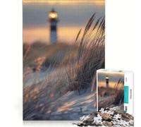 Jigsaw Puzzles 1000 Piece for Adults Lighthouse Glow at Dusk Impossible Game Parent-child Interaction Wishlist with Santa Claus 38x26cm