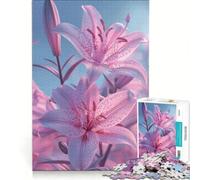 Jigsaw Puzzles 1000 Piece for Adults Lily Blooms Vaporwave Hands-on Game Fun Activities at Home Beautiful Design Game 38x26cm