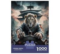 Jigsaw Puzzles 1000 Piece for Adults Lion Captain at The Helm Jigsaw for Adults Hands-on Game Wall Decoration Great Gift for Gaming 70x50cm/1000pcs