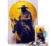 Jigsaw Puzzles 1000 Piece for Adults Lone Rider in Gold Stressabbau-Spielzeug Geburtstagsgeschenk, Geschenke52x38cm
