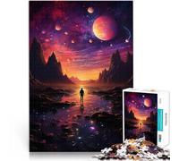 Jigsaw Puzzles 1000 Piece for Adults Lonely Figure on Alien Planet Mustermontage Geburtstagsgeschenk, Geschenke75x50cm