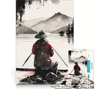 Jigsaw Puzzles 1000 Piece for Adults Lonesome Fisher Impossible Game Parent-child Interaction Wishlist with Santa Claus 50x75cm