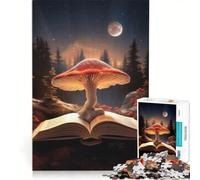 Jigsaw Puzzles 1000 Piece for Adults Magic Mushroom Book Fun Games Analysis And Logic Suitable for Desktop Decoration 50x75cm