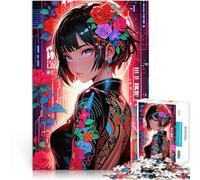 Jigsaw Puzzles 1000 Piece for Adults Magical Samurai Girl Schwierig und herausfordernd Eltern-Kind-Interaktion52x38cm