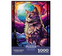 Jigsaw Puzzles 1000 Piece for Adults Maine Coon Cat Colorful Adult Puzzles Relaxing Games Analysis And Logic Great Gift for Gaming 52x38cm/1000pcs