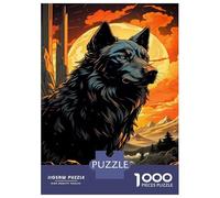 Jigsaw Puzzles 1000 Piece for Adults Majestic Black Wolf Moon Jigsaws for Adults Hands-on Game But Fun And Humorous Educational Challenge 70x50cm/1000pcs