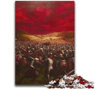 Jigsaw Puzzles 1000 Piece for Adults Medieval Battle Painting Tough Challenge with Matching Poster And Trivia Sheet 38x52cm