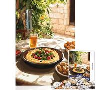 Jigsaw Puzzles 1000 Piece for Adults Mediterranean Table Setting Toy Wall Decor Art Work Gift Hands-on Game Artists' Collection, Fine Arts Size 38x26cm