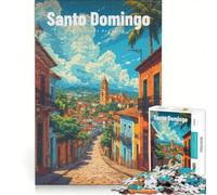 Jigsaw Puzzles 1000 Piece for Adults Minimalist Streets of Colonial Zone, Brain Teaser Game, Stress Reliever, Every Piece Is Unique 50x75cm
