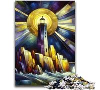Jigsaw Puzzles 1000 Piece for Adults Modern Lighthouse Art Precision Cutting for Educational Game Birthday Gifts 38x52cm