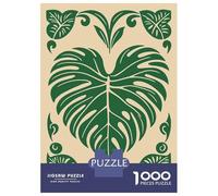 Jigsaw Puzzles 1000 Piece for Adults Monstera Leaf Green Beige Illustration Jigsaws for Adults Hands-on Game But Fun And Humorous Educational Challenge 70x50cm/1000pcs