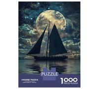 Jigsaw Puzzles 1000 Piece for Adults Moonlit Sail Voyage -5 Jigsaw for Adults Toy Wall Decor Home Decoration Challenging To Complete 38x26cm/1000pcs