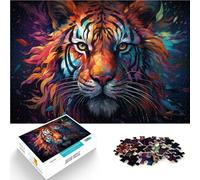 Jigsaw Puzzles 1000 Piece for Adults Mysterious colorful tiger Jigsaw for Gifts 26x38cm is ideal as gifts for the whole family