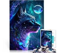 Jigsaw Puzzles 1000 Piece for Adults Mystic Animals Cat Herausforderndes Spiel Tolles Geschenk für Spiele75x50cm