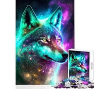 Jigsaw Puzzles 1000 Piece for Adults Mystical Nebula Wolf Toy Wall Decor Art Work Gift Hands-on Game Artists' Collection, Fine Arts Size 38x52cm