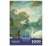 Jigsaw Puzzles 1000 Piece for Adults Natural Swan Jigsaw for Adults Hands-on Game Wall Decoration Great Gift for Gaming 52x38cm/1000pcs