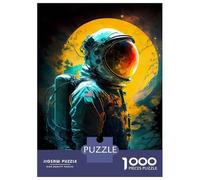 Jigsaw Puzzles 1000 Piece for Adults Neon Astronaut with Sun Adult Puzzles Relaxing Games Analysis And Logic Great Gift for Gaming 38x26cm/1000pcs