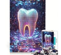 Jigsaw Puzzles 1000 Piece for Adults Neon Tooth Grid Fun Games Analysis And Logic Suitable for Desktop Decoration 38x52cm