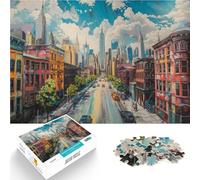 Jigsaw Puzzles 1000 Piece for Adults New York City Made of cardboard for and 14 years and over family fun games great size:38x52cm/14.96x20.47inch