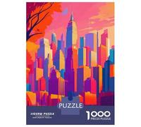 Jigsaw Puzzles 1000 Piece for Adults New York Cityscape Art Print Adult Jigsaw Hands-on Game Wall Decoration Gifts for Friends And Family 52x38cm/1000pcs