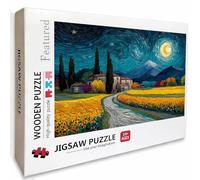 Jigsaw Puzzles 1000 Piece for Adults Night View, Wooden Jigsaw Puzzles 75x50cm, for Men Women Elders Seniors, Pieces Parts Fit Together Tightly, Decompression, Wall Decor, Gifts, (Starry Sky) 9-7063