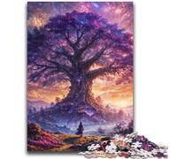 Jigsaw Puzzles 1000 Piece for Adults Norse Cosmic Tree of Life Tough Challenge with Matching Poster And Trivia Sheet 38x26cm