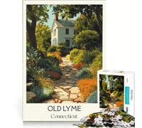 Jigsaw Puzzles 1000 Piece for Adults Old Lyme Connecticut, Brain Teaser Game, Stress Reliever, Every Piece Is Unique 50x75cm