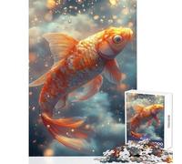 Jigsaw Puzzles 1000 Piece for Adults Orange Koi Fish in Dreamy Setting Jigsaw Puzzles for Adults Family Activities Every Piece Is Unique - Beautiful Design Game (50x75cm)