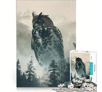 Jigsaw Puzzles 1000 Piece for Adults Owl Forrest Trees Mountain Impossible Game Parent-child Interaction Wishlist with Santa Claus 50x75cm