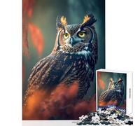 Jigsaw Puzzles 1000 Piece for Adults Owl Looks Into The Forest Jigsaw Puzzles for Adults Family Activities Every Piece Is Unique - Beautiful Design Game (38x26cm)