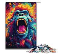 Jigsaw Puzzles 1000 Piece for Adults Painting of Colorful Angry Orangutan Puzzle Hands-on Game Unique Home Decor And Gifts 1000 PCS(38x26cm)
