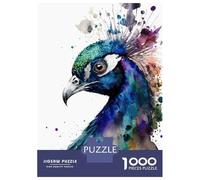 Jigsaw Puzzles 1000 Piece for Adults Peacock Feather Puzzle for Adults DIY Toys Staycation Kill Time Educational Challenge 52x38cm/1000pcs