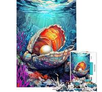 Jigsaw Puzzles 1000 Piece for Adults Pearl in Seashell Adult Jigsaw Puzzle Relax Games Staycation Kill Time Challenging To Complete (Size 38x52cm)