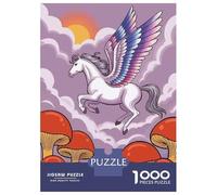 Jigsaw Puzzles 1000 Piece for Adults Pegasus Flying Over Mushrooms Jigsaw for Adults Toy Wall Decor Home Decoration Challenging To Complete 70x50cm/1000pcs