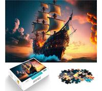 Jigsaw Puzzles 1000 Piece for Adults Pirate Ship Geschenke zum Suchbegriff: "Herausfordernde Spiele" Wichtelgeschenke52x38cm