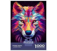 Jigsaw Puzzles 1000 Piece for Adults Polygon Wolf Wall Art Puzzle for Adults Family Games Enhance Memory Educational Challenge 38x26cm/1000pcs