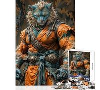 Jigsaw Puzzles 1000 Piece for Adults Powerful Cat Warrior Toy Wall Decor Gift Birthday Family Game Interesting Stress Reduction (Size 50x75cm)
